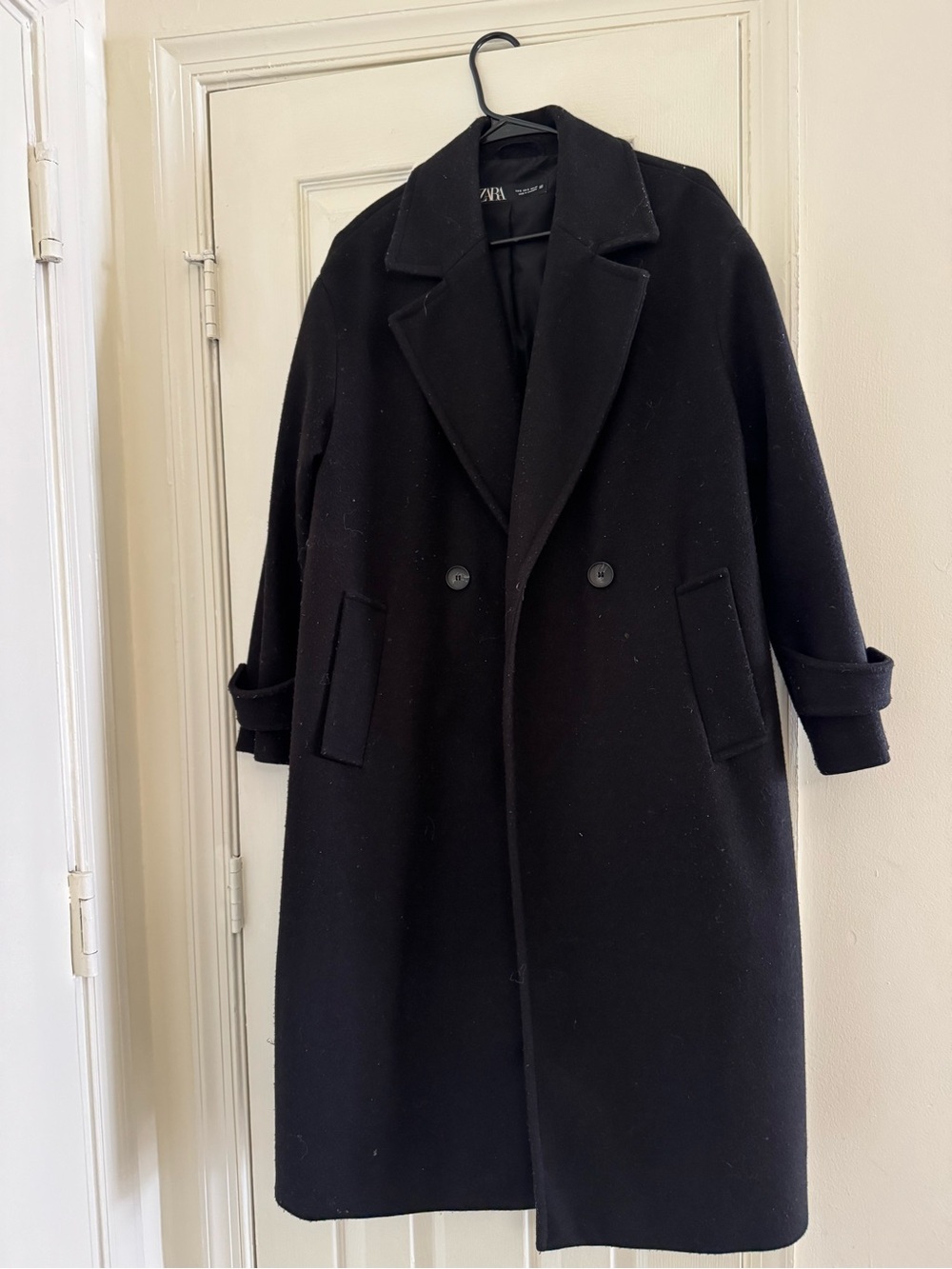 Ara Black Double-Breasted Pea Coat